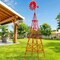 Sturdy 8 Feet Metal Windmill Outdoor Garden Decoration with Rotating Blades